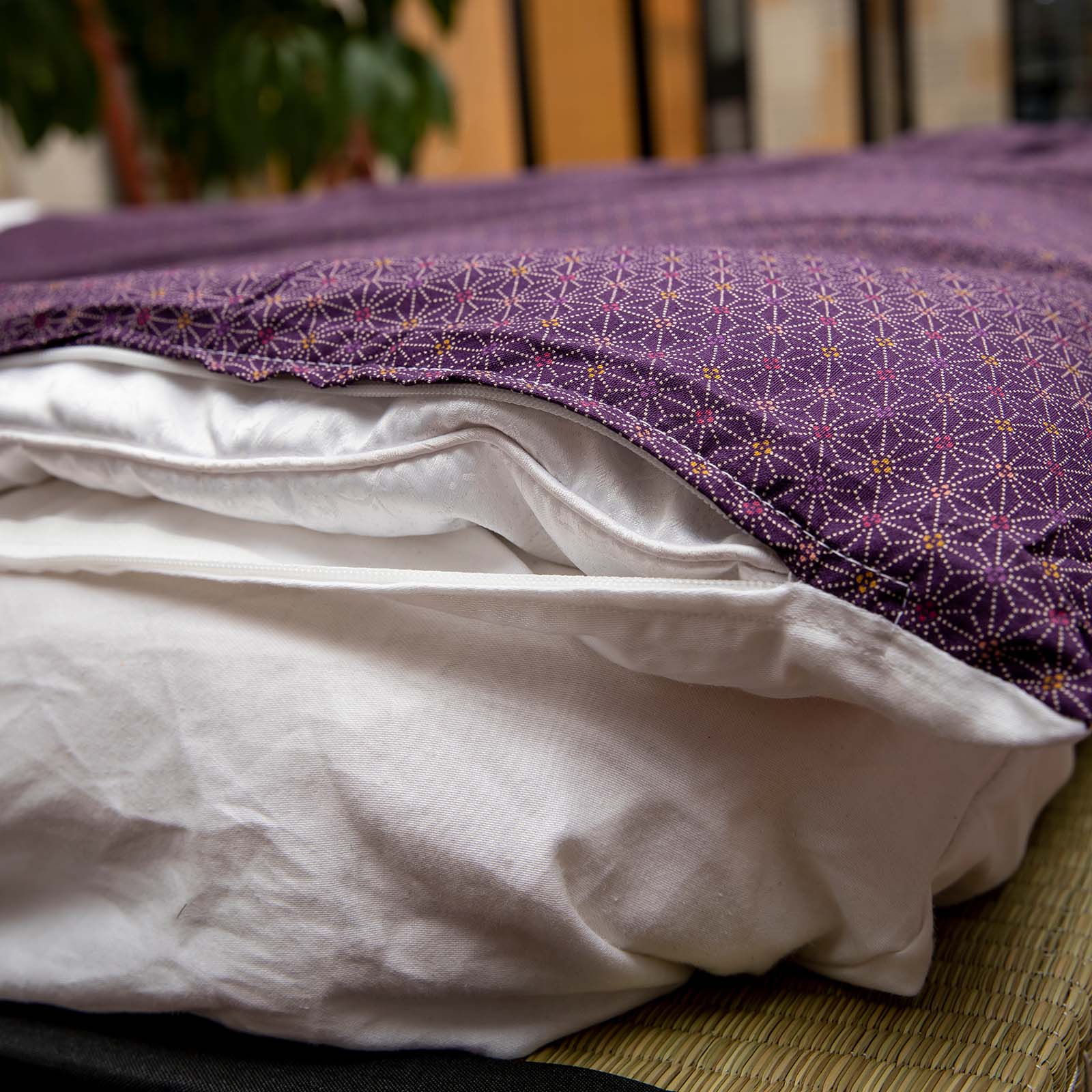 J-Life Asa No Ha Purple Custom Kakefuton with Removable Cover - Image 9