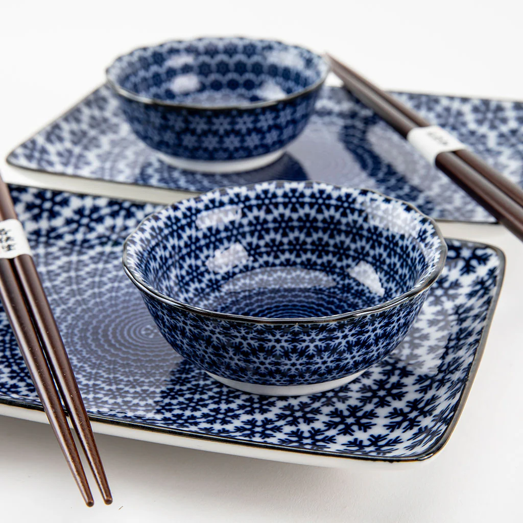 Sushi Set For Two: Indigo and White - Image 3