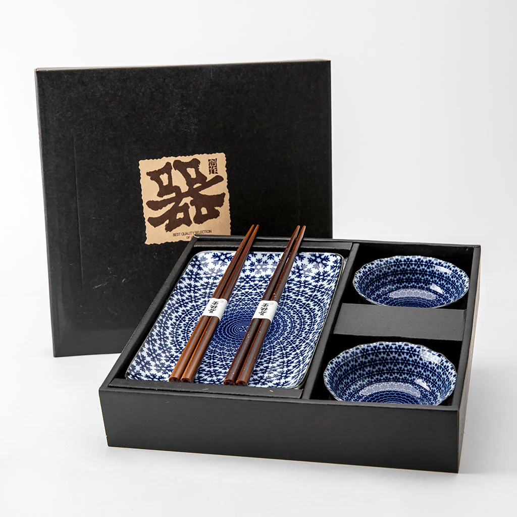 Sushi Set For Two: Indigo and White - Image 4